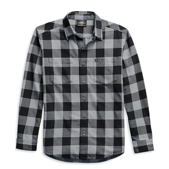 RAILS x REVOLVE Lennox Plaid Long Sleeve Button Up Shirt L Charcoal Black Check - Picture 1 of 8